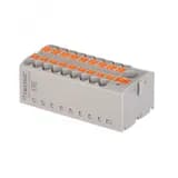 Блок распределительный, зажим push-in, 1 ввод 6 кв.мм, 18 точек подключения 2,5 кв.мм, синий