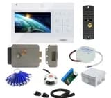 Комплект СКУД и сенсорного видеодомофона ST 4.3" с электромеханическим замком считывателем и ключами TM (белый) Space Technology