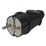 Вилка с/з прямая 16A черная (24/240/5040) Vx2-B ЭРА