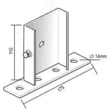Опорный элемент для крепления к полу KLIE, высота - 115 мм, ширина - 88 мм, кратность - 1шт, DU - Покрытие Duplex DUVSIE Вергокан Россия