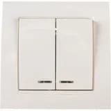 Выключатель 2-кл. СП Бриллиант 10А IP20 с подсветкой сл. кость UNIVersal 7948639