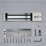 Электромагнитный замок (сила удержания 350 кг), с двумя встроенными датчиками, цвет серебристый сатинированный алюминий RAL 7047 RL-EM350-LSS R-Lock