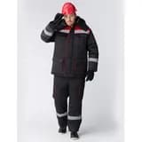 Костюм зимний Титан (Смесовая, 210) полукомбинезон, черный/красный,44-46 170-176