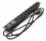 Блок розеток для 19" шкафов Hyperline SHE19-10IEC-S-2.5EU