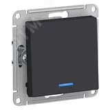 Выключатель одноклавишный ATLASDESIGN с подсветкой схема 1а 10АХ механизм карбон Systeme Electric