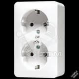 Розетка штепсельная SCHUKO накладная 16A 250V сдвоенная слоновая кость