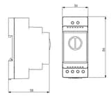 Терморегулятор Energy TK05 с датчиком температуры для теплого пола, электромеханический, на DIN-рейку, серый