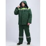 Костюм зимний Труженик-Ультра СОП (тк.Смесовая,210) брюки, т.зеленый/лимонный, р. 44-46/170-176