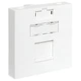 Вставка розеточная TERACOM PRO 45x45мм формат Mosaic на 1 модуль Keystone со шторкой и маркером белая