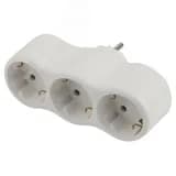 Разветвитель электрический SPx-3e-W на 3 розетки с заземлением 16А белый Б0053479 ЭРА