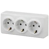 Розетка 3-м ОП Эра Эксперт 11-2208-01 16А IP20 250В 3х2P+E Schuko бел. Эра Б0020700