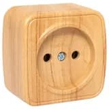 Розетка 1-местная ОП Минск 10А без заземления светлое дерево EKF