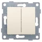 Выключатель двухклавишный Ugra, механизм, 10А, 250В, бежевый GUSI Electric