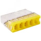 Клемма соединительная 5-контактная с пастой Elеctrodeel ED 772-205-b6, сечение 0,5-2,5 мм2, 24А/450В (упаковка 6 штук)