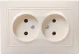 РС12-2-ККм Розетка 2местн. без з/к без защ.штор. 10А КВАРТА (кремовый) IEK (ERK23-K33-10-DM) (9 шт/упак)