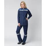 Костюм женский Весна-1 СОП CH (тк.Смесовая,210) брюки, т.синий/васильковый, р. 56-58/158-164