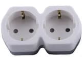 Сетевой разветвитель STEKKER ADP161220 на 2 выхода с заземлением 250V16AABS огнеустойчивый пластикбелый 32870