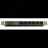 Блок розеток для 19" шкафов 6 розеток Schuko защита от перенапряжения DKC