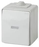 Выключатель 1-кл. ОП Эра Эксперт 10А IP65 11-1602-03 250В 10AX с подсветкой сер. Эра Б0035974