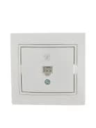 Розетка телефонная 1-м СП Mira RJ11 бел./бел. LEZARD 701-0202-137