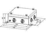 Коробка монтажная распределительная Гефест КМ-1515, 150х150х62, 8 вводов, IP54, металлическая, с DIN-рейкой