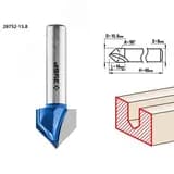Фреза пазовая галтельная V-образная 15.8x16мм, угол 90град.мм