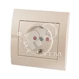 DERIY Розетка с защитой от детей ПБТ жемчужно-белая металлик Lezard