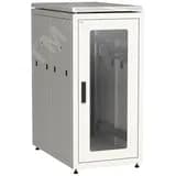 Шкаф напольный сетевой 19" LINEA N 28U 800х1000мм стеклянная передняя дверь. задняя перфорированная серый ITK