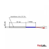 Датчик температуры, термопара К-тип 3х50 мм (кабель 1 м)