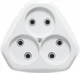 Розетка 3-м ОП РА10-387 10А IP20 бел. Кунцево 5920