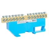 ШинаN на изоляторе STEKKER 69 на DINрейку 14 выводов синий LD5556914 49535
