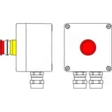 Взрывозащищенный пост управления из алюминия CPE-A-12 -(1xP3E(11)) -2x6018AASBKGM2SB(C)1Ex d e IIC T6 Gb / Ex tb IIIC T80°C Db IP66