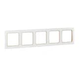 Стокгольм Рамка 5-местная белая с линией цвета шампань EKF