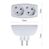 Разветвитель 2-м с заземл. 16А IP20 SP-2e-W защ. шторки бел. Эра C0045528