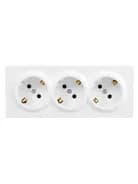 Розетка 3-мест. с заземл. LETO закрытый корпус ПБТ бел. LEZARD 752-0200-127BUP