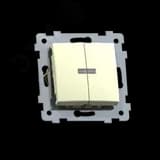 Мария Механизм выключателя двухклавишного скрытой установки с индикацией С510-440, слоновая кость Кунцево