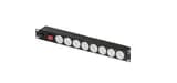 Блок электрических розеток 19" на 8 гнезд, 10 A TLK-RS08MF1-BK