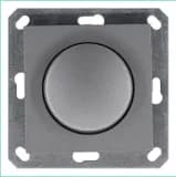 Светорегулятор поворотно-нажимной (диммер) LED 30-400Вт 1gang 2way механизм алюм. Jasmart G4012S