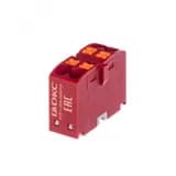 Блок распределительный, зажим push-in, 4 точки подключения 2,5 кв.мм, красный