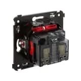 Розетка 1-м СП 2мод. Avanti «Красный квадрат» 16А IP20 2P+E защ. шторки красн. DKC 4401003