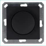 Светорегулятор поворотно-нажимной (диммер) LED 30-400Вт 1gang 2way механизм черн. матов. soft touch Jasmart G4012PB