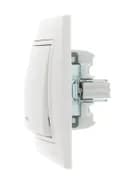 Переключатель проходной 1-кл. СП Mira 10А с подсветкой с бел. вставкой бел. LEZARD 701-0202-114