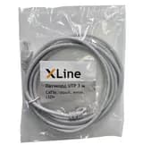 Патчкорд UTP 3 м Cu, CAT5е, серый, литой, LSZH X-Line
