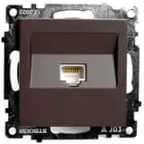 Розетка компьютерная 1местная RJ45 механизм STEKKER GLS00710704 серия Катрин шоколад 49023