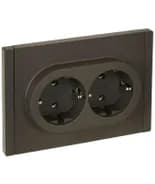 Розетка 2-м СП FORTE&PIANO FP324 16А с заземл. без защ. шторок безвинт. крепл. сер. IEK FP-R21-16-1-K03