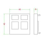 Вставка 45x45 (аналог Mosaic) для 2х модулей формата Keystone Jack Hyperline SIP2-2N-M45-45