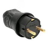 Вилка прямая каучуковая 230В 2P+PE 16A IP44 Марс EKF