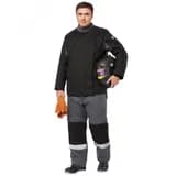 Костюм сварщика Болид, цв. черный-серый утепленный, р. 112-116/170-176