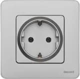 Розетка 1-м СП Inspiria 16А IP20 250В 2P+E немецк. стандарт механизм алюм. Leg 673722