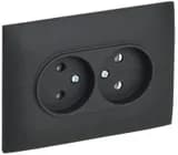 Розетка 2-м SKANDY 10А без заземл. без защ. шторок в сборе SK-R10G графит IEK SK-R20-10-K53-F
